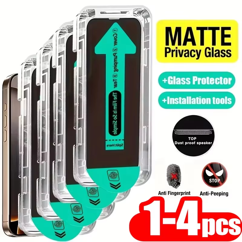 Matte Anti Glare Screen Protector - 1-4PCS Matte Privacy Tempered Glass Screen