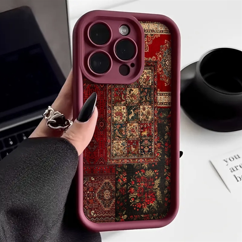 Vintage Floral Pattern Soft Case - Vintage Patchwork Carpet Pattern Phone Case